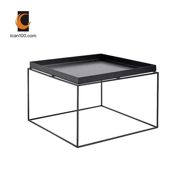 Metal Coffee Table Tray Black Square Table Luxury Small Coffee Table For Living Room