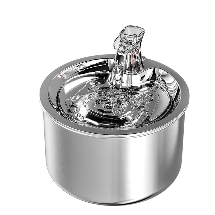 2022 New LED Light  Pet Water Fountain Stainless Steel  Cat And Dog Water Fountain