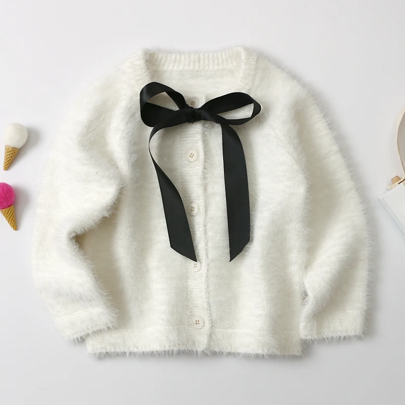 
New Design Mohair Hand Knitted Clothing Letter Kids cardigan Sweater For Children 