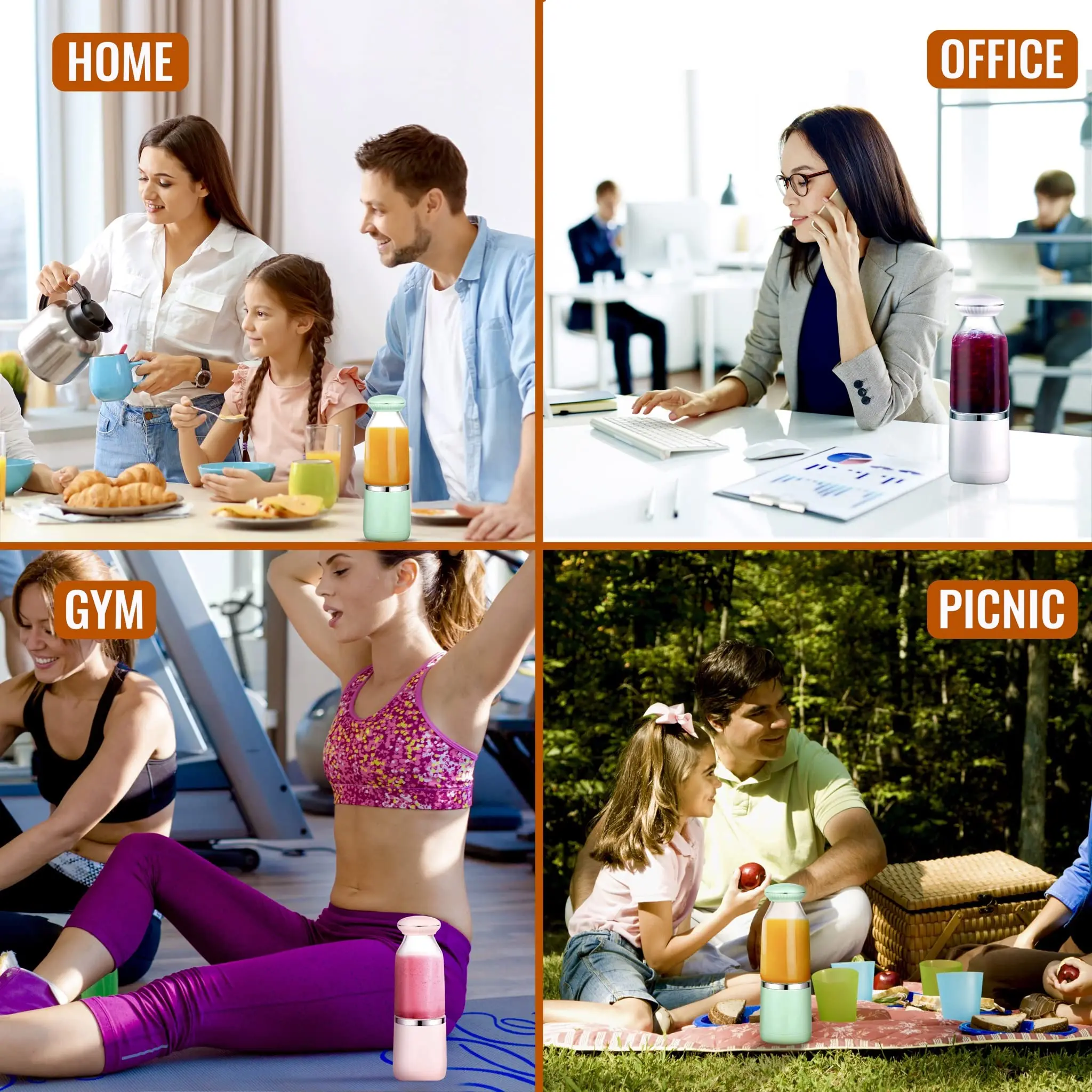 Juice extractor machine powerful 14-blade blender USB charging efficient and energy saving usb blender portable juicer blender