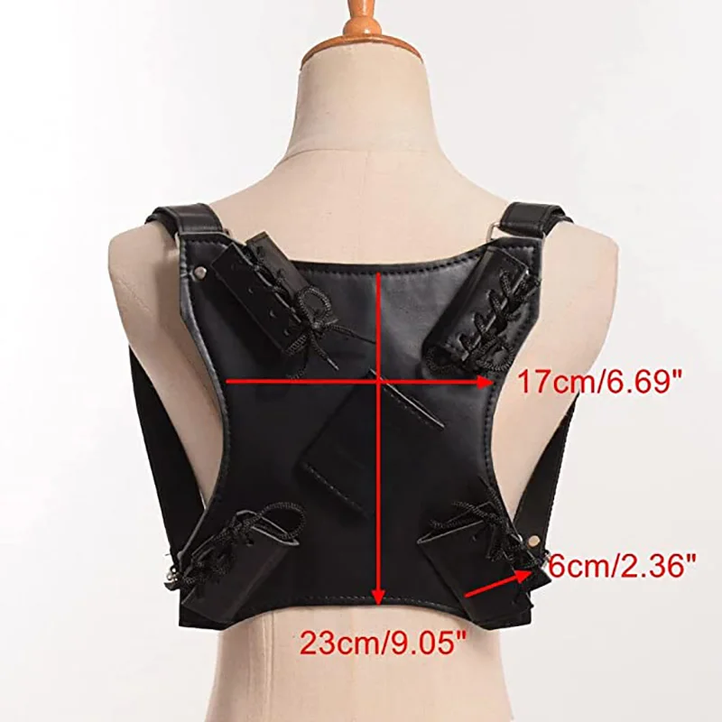 Black Medieval Rapier Cross Lacing Holder Belt Medieval Ninja Slayer Sword Back Cover Leather Sword Shoulder Holster
