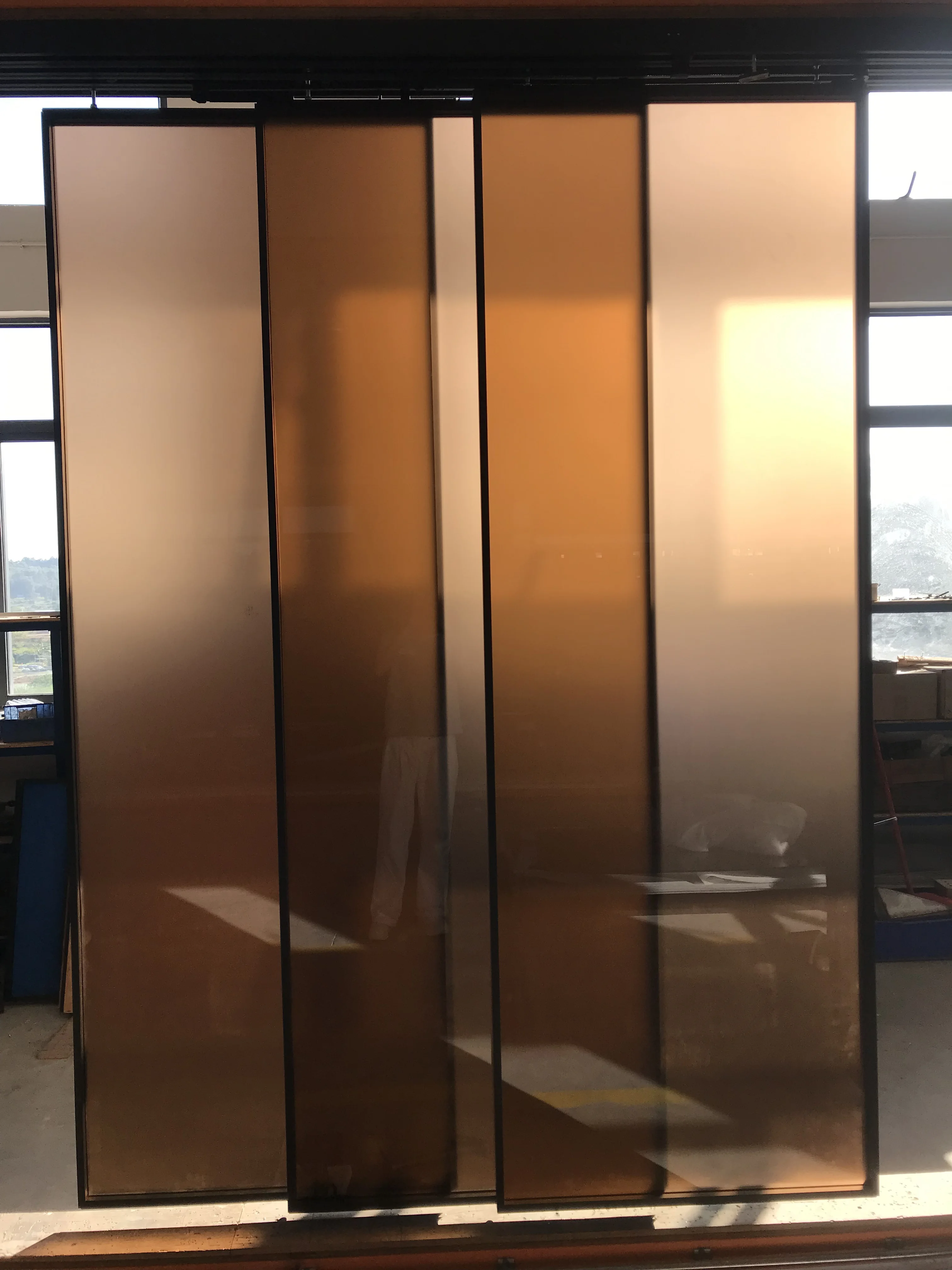 Auto Sliding Door System Electric Sensor Sliding Door system with smart glass  Motor App Control For Office Partition