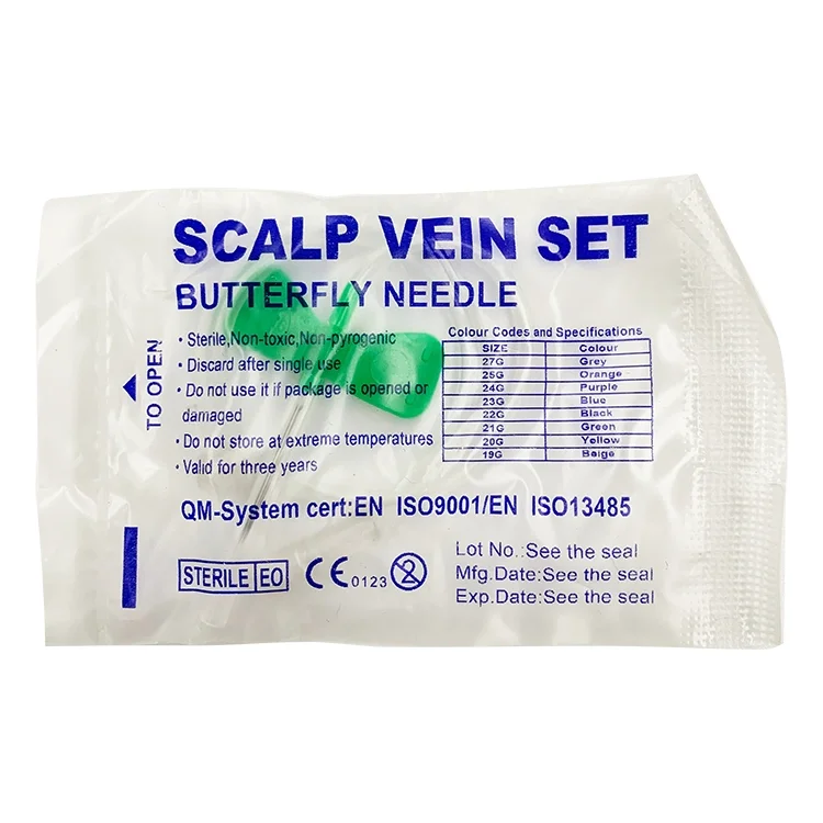 Luer Lock Connector 20g Sterile Disposablescalp Vein Set Butterfly Needle