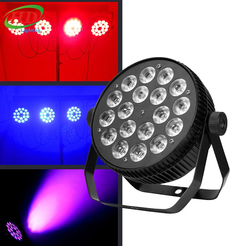 LED Stage Lights RGBWA+UV 6-in-1 Par Lights, HOLDLAMP 18X12W High Power Par Can Lighting