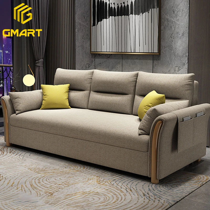 Gmart Free Shipping Livingroom Furniture Old Model Sofa Adult Colorful Low L Shape 3 Piece Reclinable Folding Sofa Wall Bed