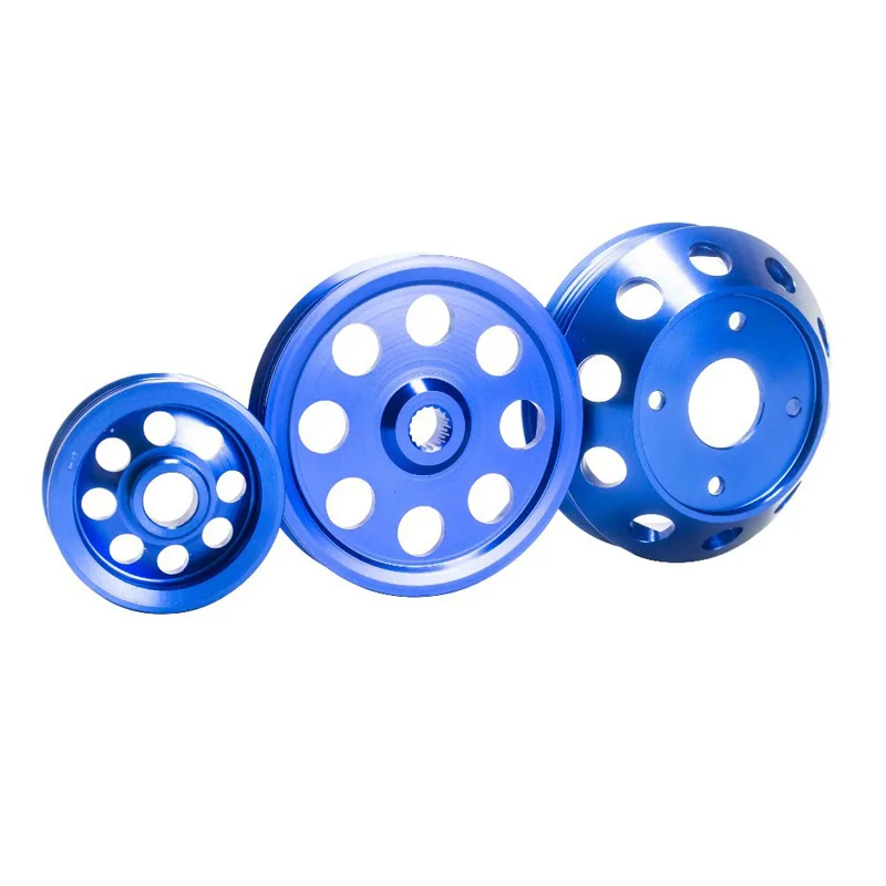 AUSO Racing Performance Aluminum Blue Crankshaft Crank Pulley For Nissan SILVIA S14 S15 SR20