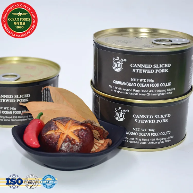 Canned sliced stewed pork 340G