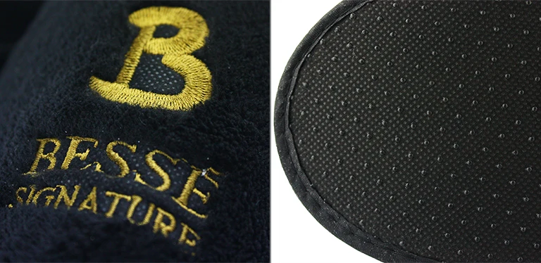 Custom High Quality Comfortable Black Disposable Hotel Slippers With Logo