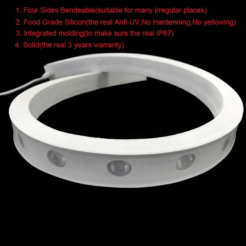 Solid Silicon 5M 24W/m White RGB RGBW 24V Bendable IP67 Flexible Wall Washer Led Rgbw For Architectural Lighting