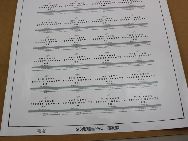 customized Waterproof laminated paper wrap label for glass vial