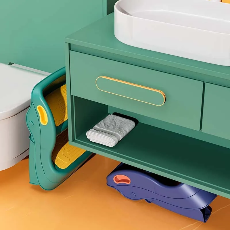 Baby Plastic Double Stool Baby Toddler Double Foot Stool Baby Bathroom Kitchen Toilet Training Step Stool