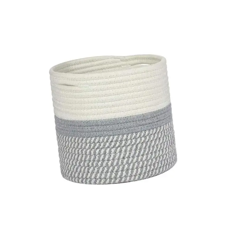 
Woven cotton rope flower basin surface and indoor flower basket modern home decoration storage basket technology 