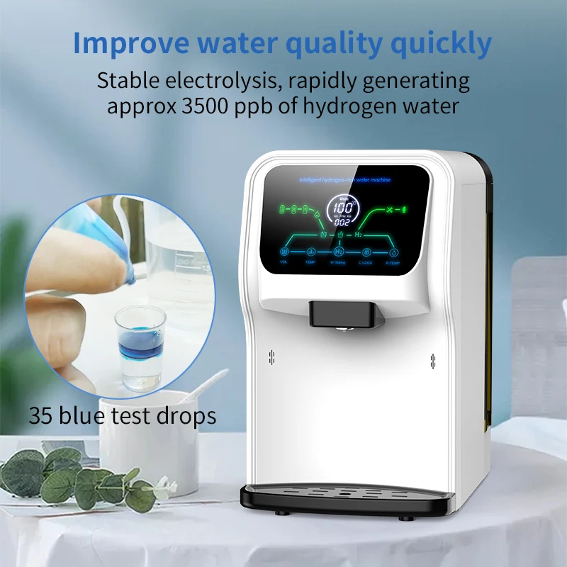 Countertop h2 hydrogen rich water generator alkaline ionizer maker machine with RO purifier dispenser