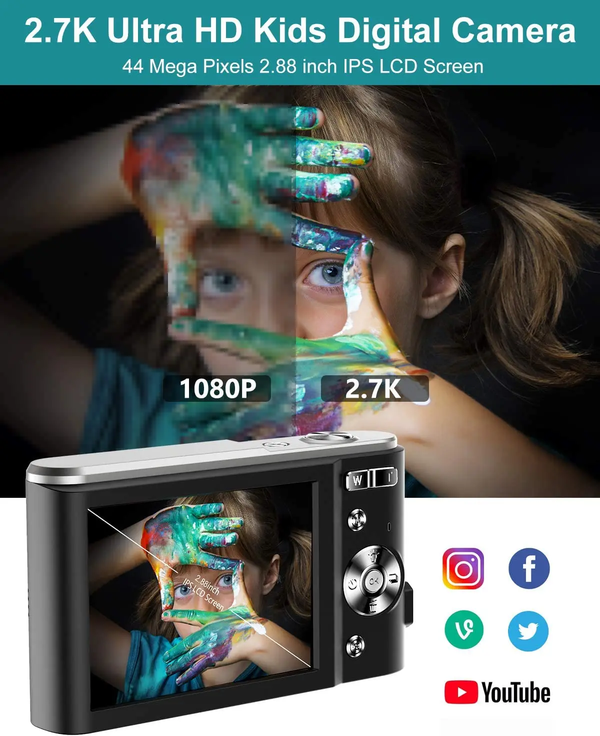 Hot Sale Cartoon Toy Kids Camera Record Happy Time Birthday Christmas Birthday Gift X2 Children Digital Camera