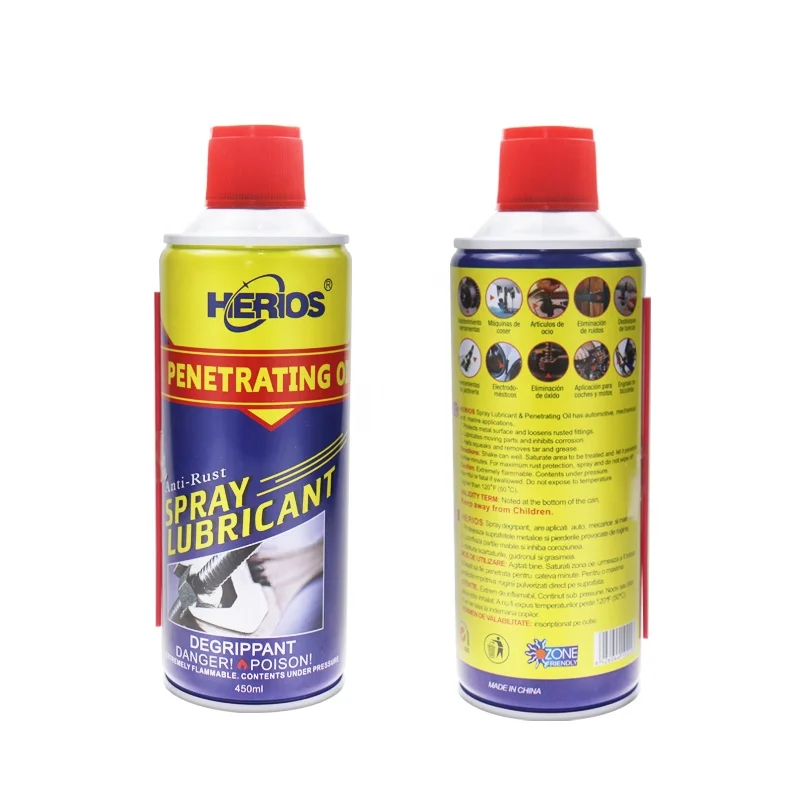 HERIOS 450ml High Quality Penetrating Oil Anti Rust Lubricant Spray
