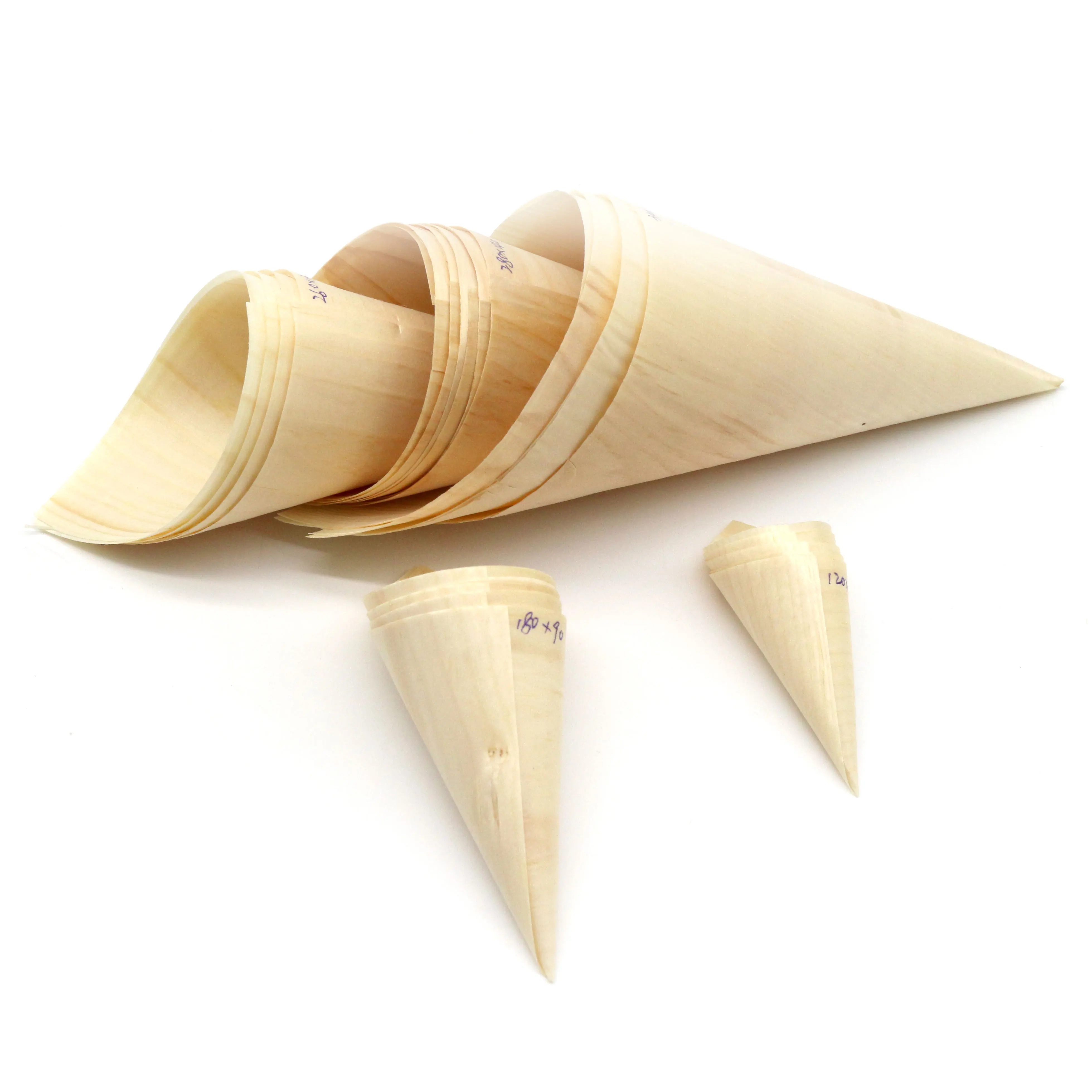 Hot Sale Wooden Cones For Restaurants Party Tasting Wooden Cones