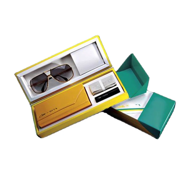 Custom Size logo Color Luxury Glossy Sunglasses Glass Glasses Contact Lenses Eyewear Gift Packaging Reusable Shipping Paper Box