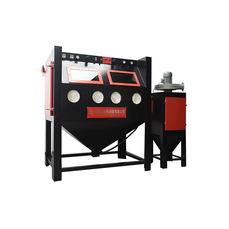 Double Stations Turntable Sand Blasting Machine Water Dustless Sandblaster Price