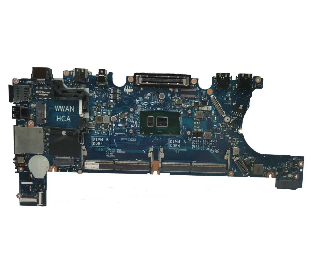 LA-C451P motherboard For DELL Latitude 7270 E7270 CN-0H7Y7K with CPU i3/i5/i7 laptop motherboard LA-C451P motherboards