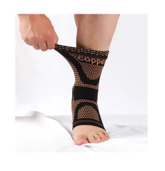 Wholesale Customized Logo Adjustable Copper Ankle Support Elastic Ankle Bandage Compression Guard Straps Ankle Brace