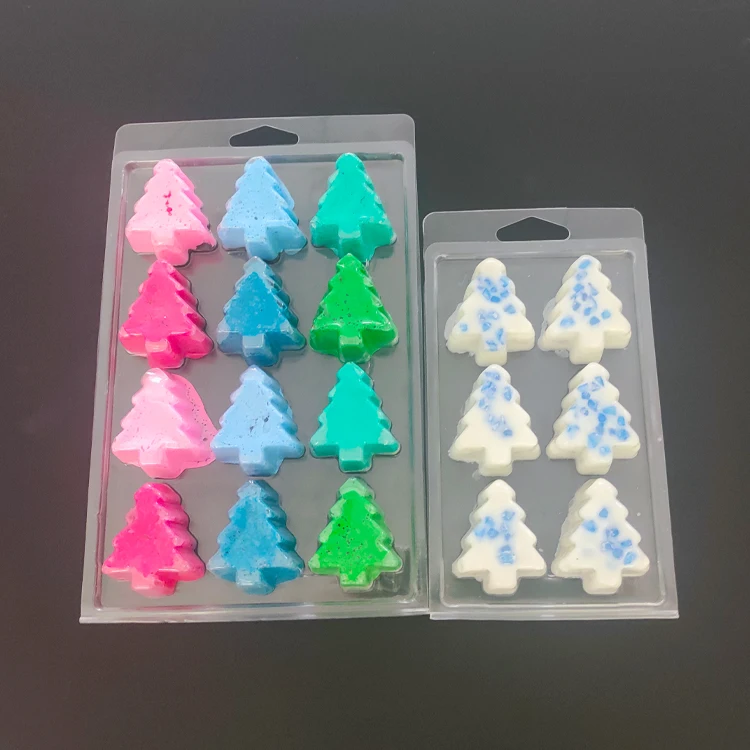 12 Cavity Christmas Tree Wax Melt Clam Shell