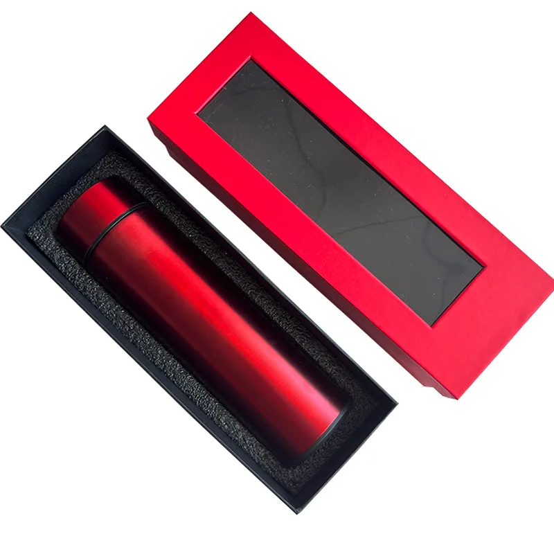 Thermos Cup Bottle Gift Box Cover Transparent Window Gift Holiday Companion Gift Packaging Box Printed Logo