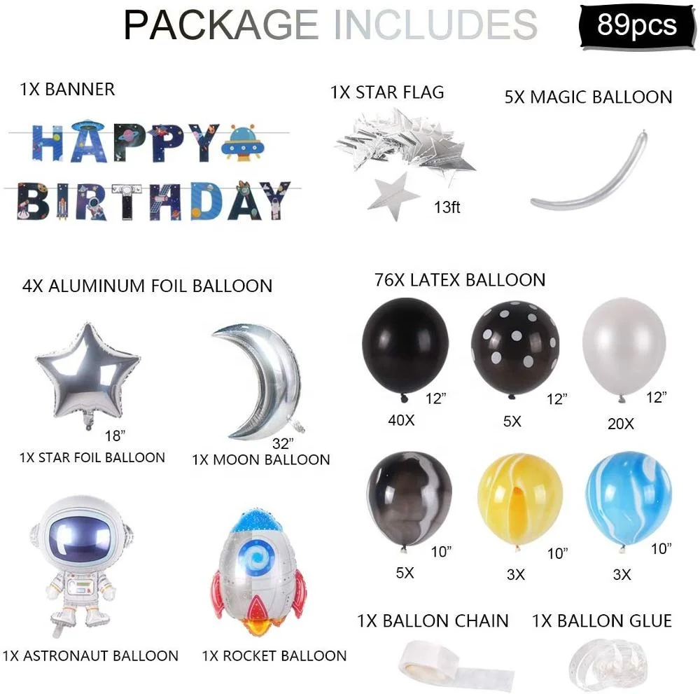 Umiss 89 шт. украшения для вечеринки в космосе баннер на солнечной батарее на день рождения воздушные шары в виде ракеты астронавта комплекты для дня рождения OEM