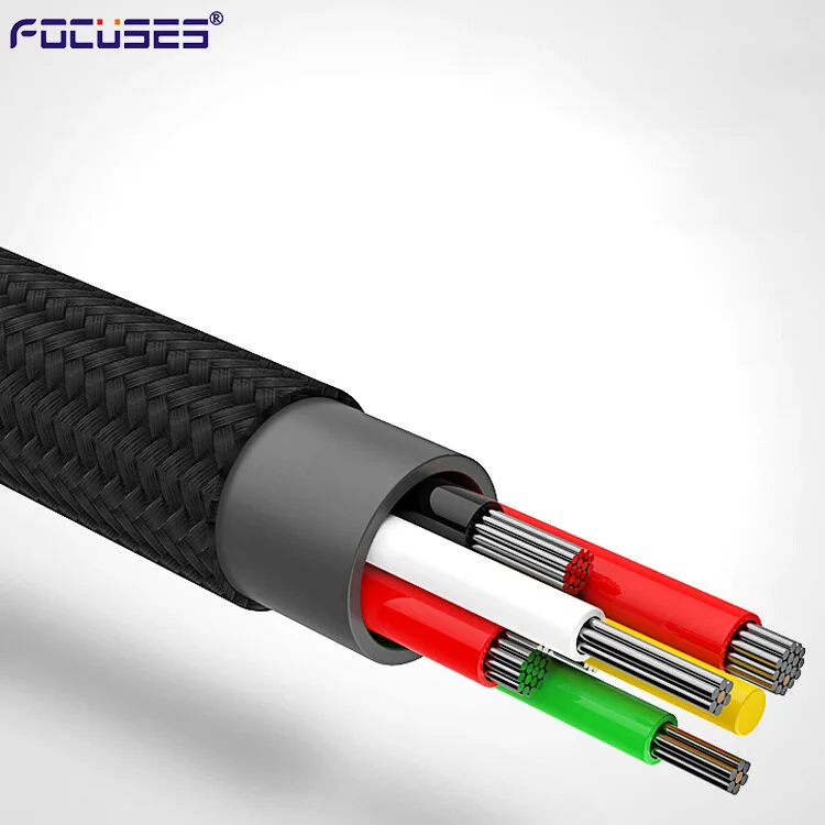 4 in 1 Multi Connector Nylon USB Data Cable Charge Cables