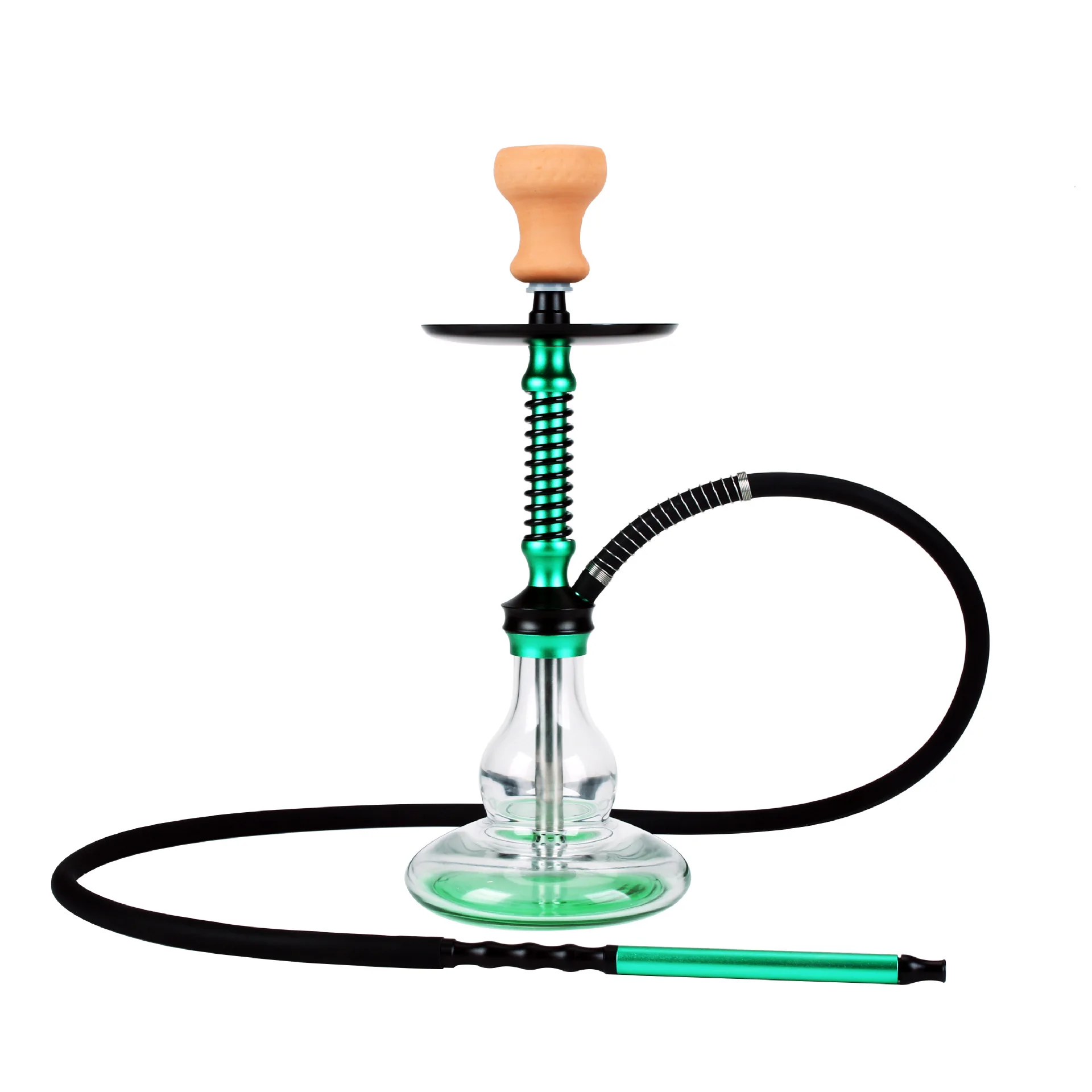 Factory Wholesale Popular Design Two Hoses Aluminum Hookah Set Smoking Hookah Accessories Shisha Set