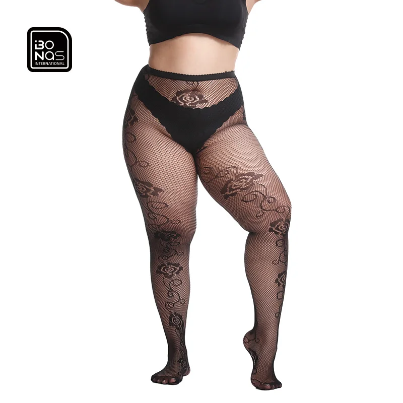 BONAS New Style Custom Logo FIshnet Sexy In-tube Fishnet Stocking Plus Size Tights