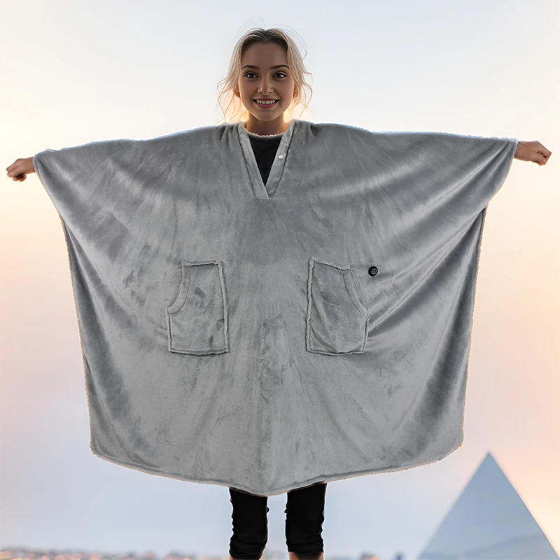 Electric Heated Wrap robe with 3 settings and large size birthday presents for mom power cord for electric blanket