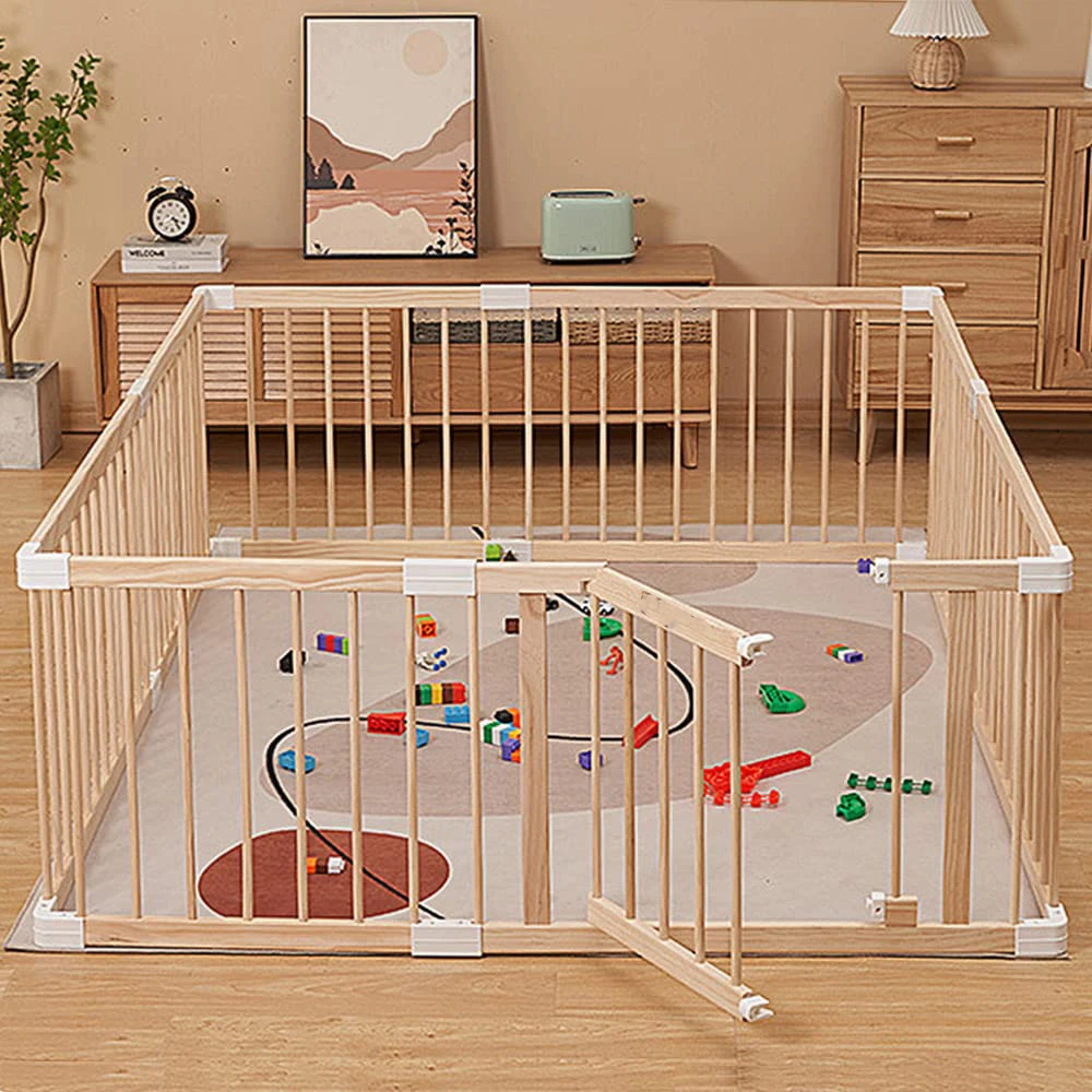 New Design Children Baby Play Area Fence Wooden Play Fence Baby Playpen