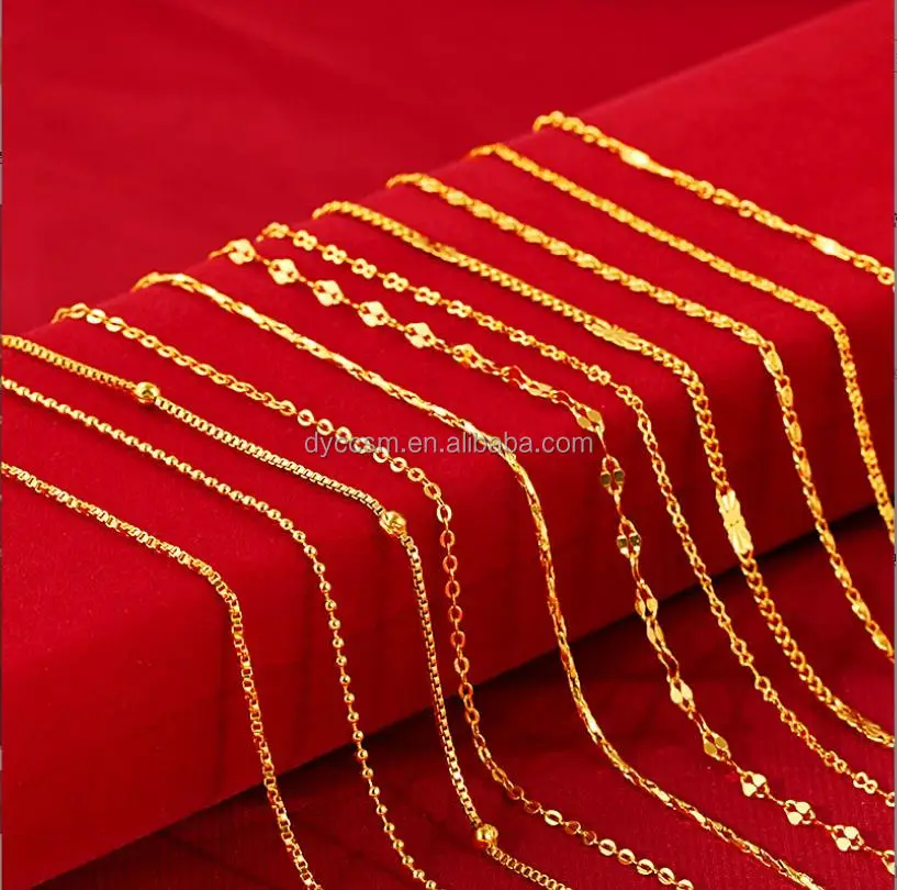 Женское колье с золотым покрытием цепочка из натурального золота 24 карат