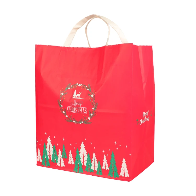 Manufacturer wholesale eco friendly recyclable durable Christmas gift paper bag from china source factory supplier
