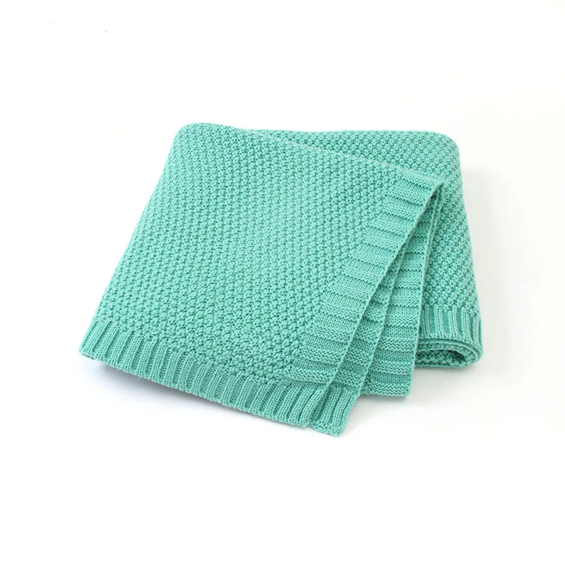 Bojay Wholesale 100% Cotton 80*100cm New Type Throw Blanket Knitted Swaddle Baby Blanket For Newborns