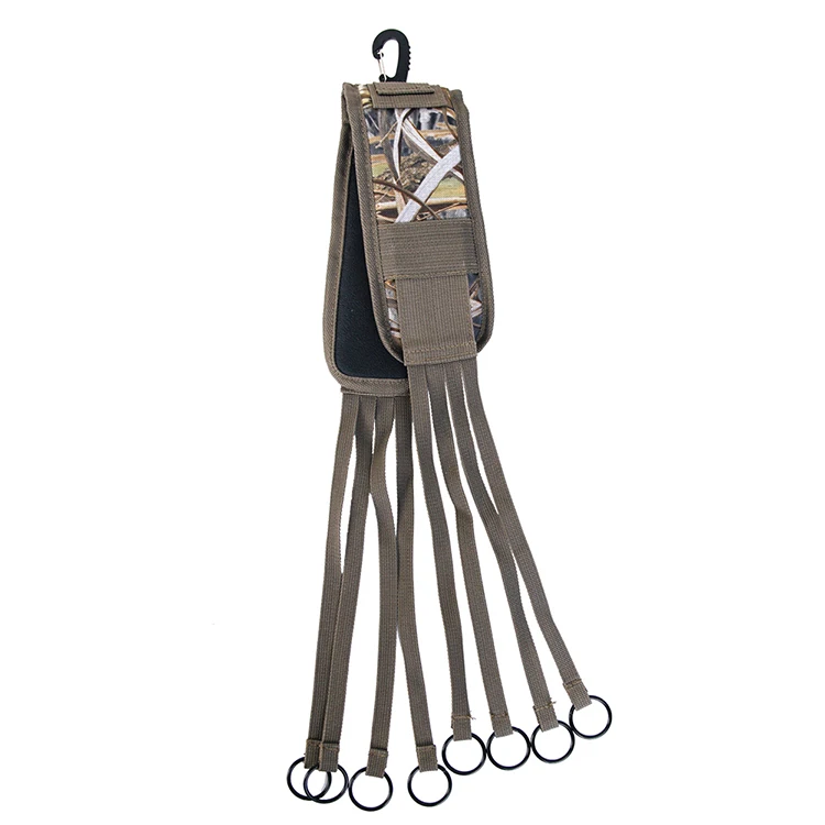 Outdoor Durable Camo Hunting Duck Decoy Waterfowl Goose Hanger Slip Ring Game Carrier Strap Tote