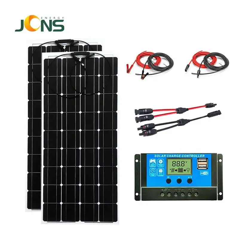 Jcns OEM High Efficiency 18V 200W Flexible Solar Panels For Camping/RV/Home/Water Pump