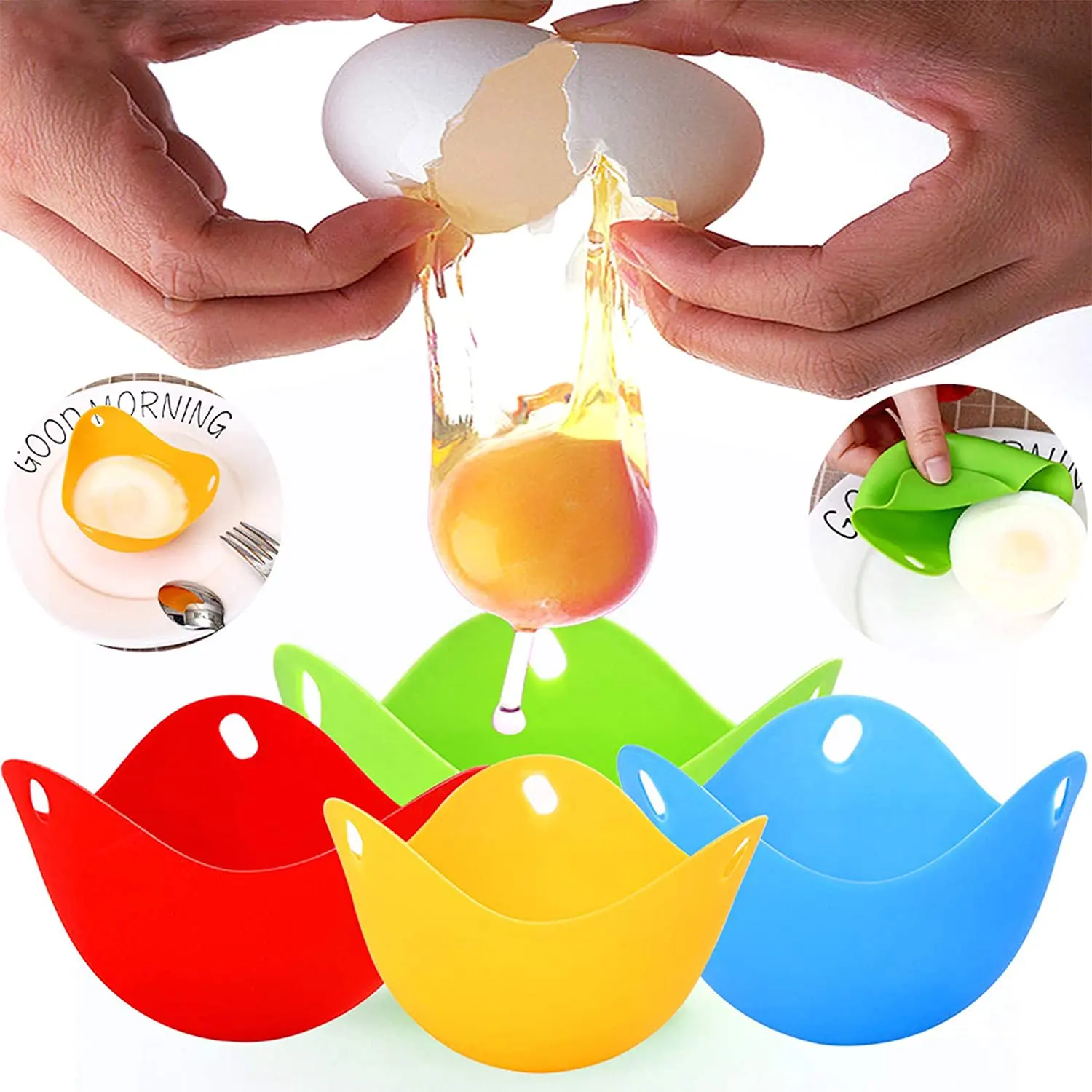 Egg Poacher Silicone Mold Cup Non-Stick Egg Maker Boiler Cookware