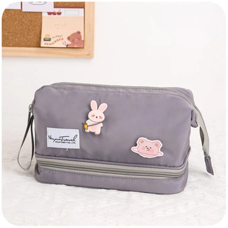 Custom-made logo pink cosmetic travel bag cosmetics bag women makeup kawaii cosmetic bag