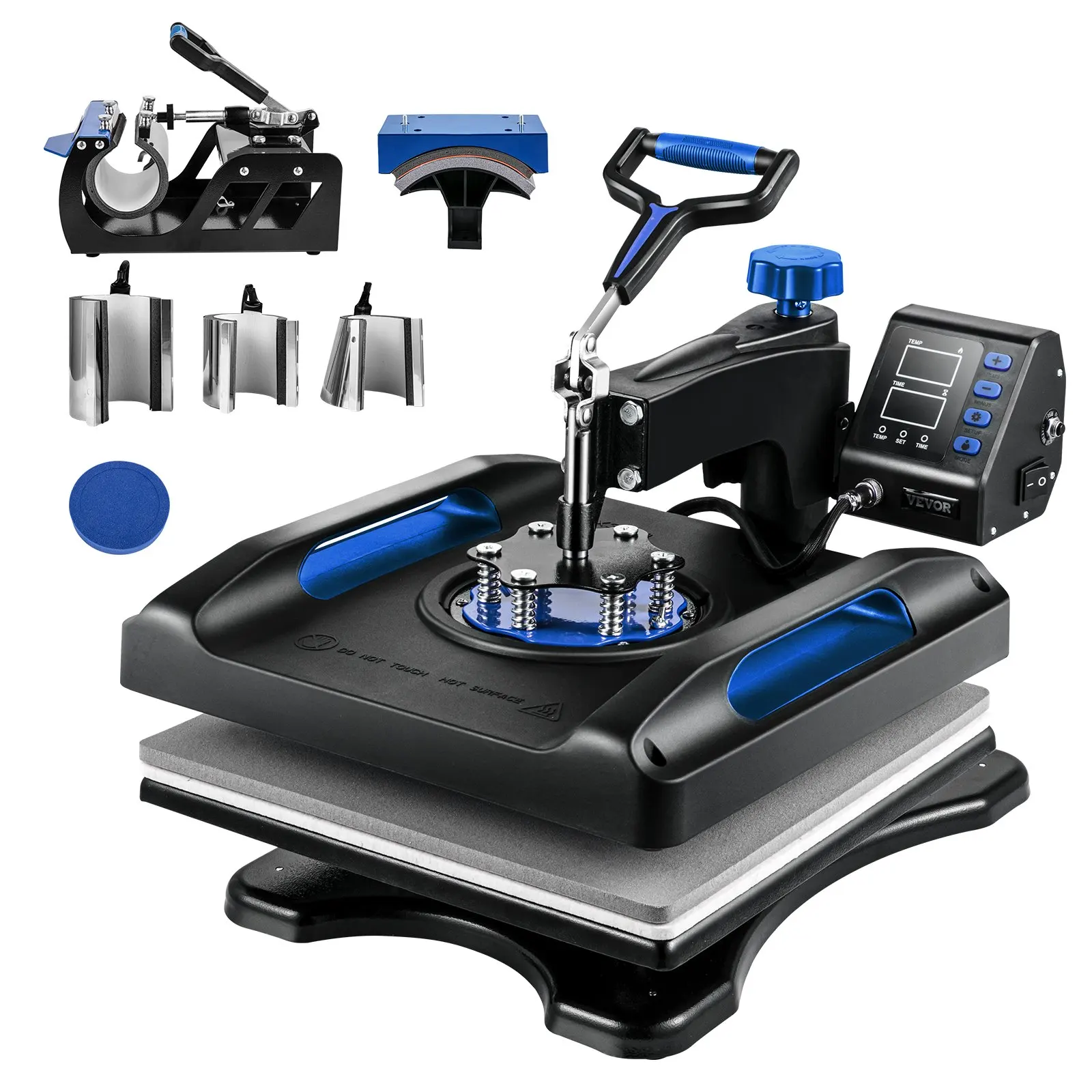 VEVOR Heat Press Machine 15 x 15 Inch Heat Press 800W Sublimation  360° Rotation Swing Away 8 in 1 Shirt Printing Machine