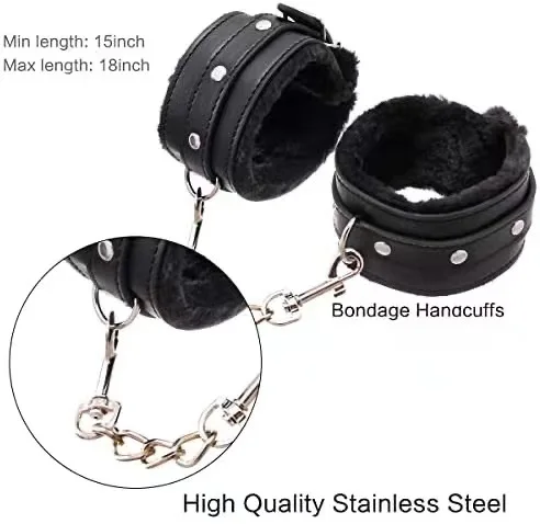 Women and Couples 12 Pcs BDSM Leather Bondage Sets Restraint Kits Bondage for Sex