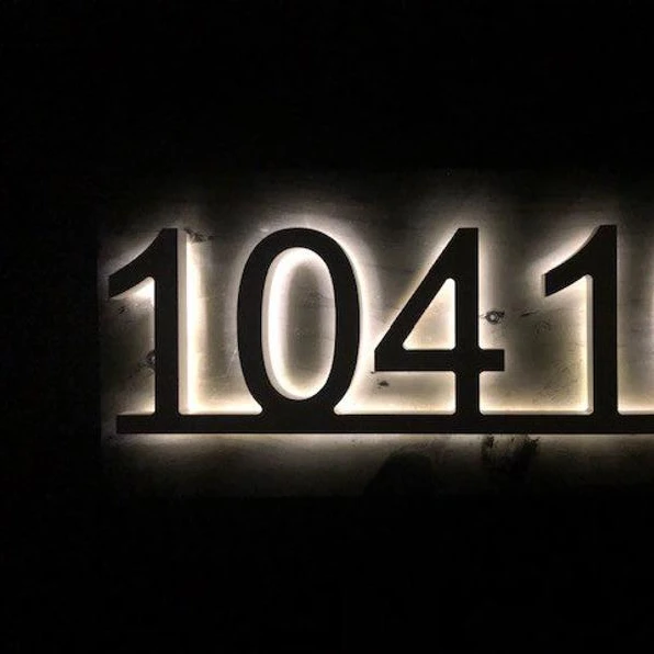 Металлический 3D светодио дный светильник с номерами для дома наружный водонепроницаемый домашний гостиничный дверной из нержавеющей стали