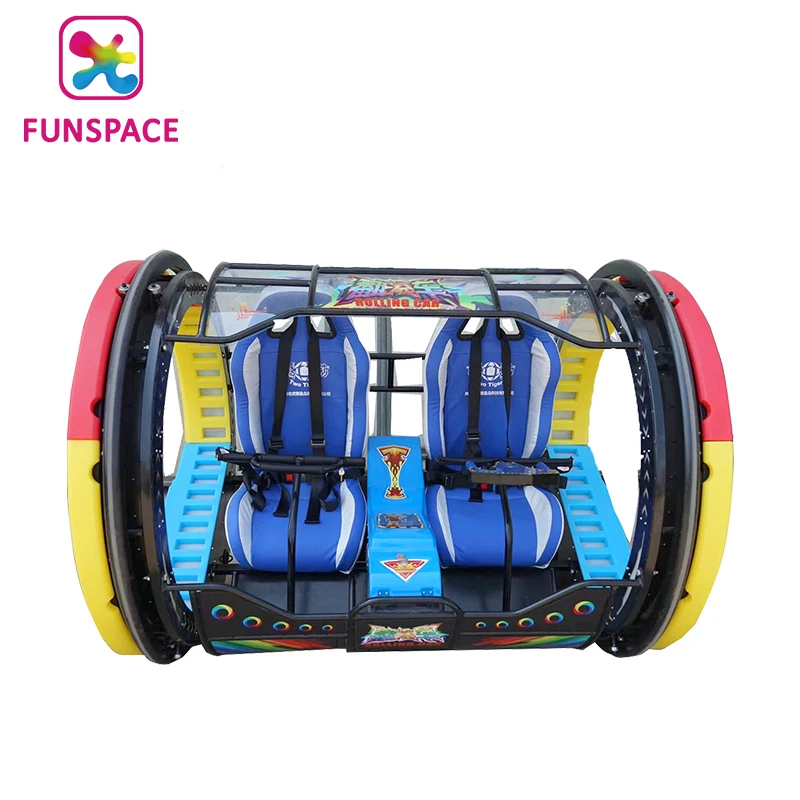 Funspace Hot sale New style Outdoor Fun Fair Playground Rides 2 Seats 360 Degree Remote Control Rolling Car for outdoor