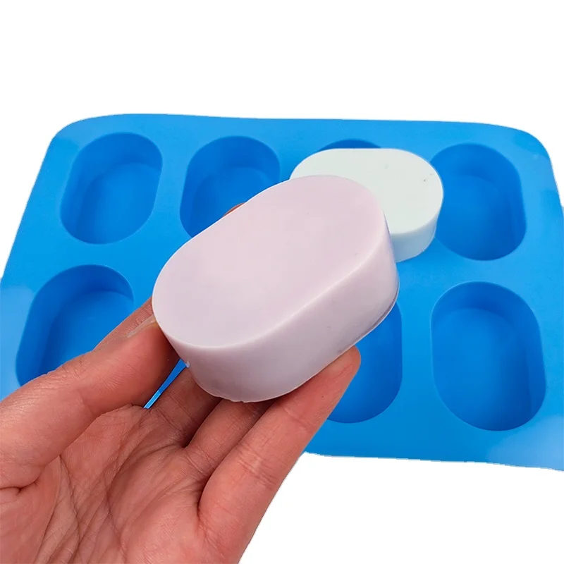 Oval Shape 6 Cavity Silicone Soap Mold Making mould 3D Chocolate Cake Mold Diy Silicone Soap Molds for Handmade