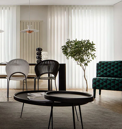 Motorized Vertical Hanas Curtains Fabric Blinds Vertical Sheer Blind shades