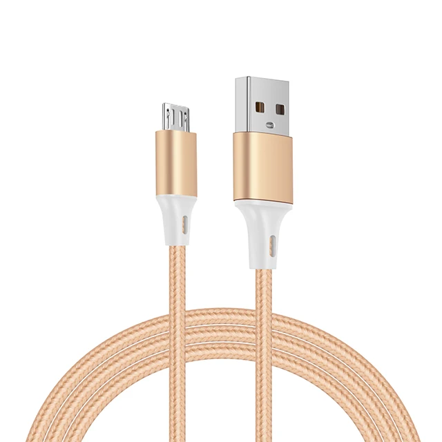 1M Nylon Braided Mobile Phone Charger Micro USB Cables for Android Smartphone