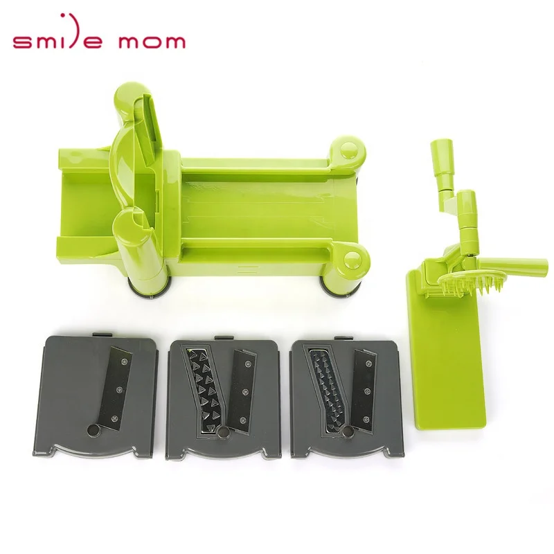 Smile Mom Potato Slicer Hand-Held Spiralizer Vegetable Slicer 3-Blade Spiralizer Kitchen Gadgets