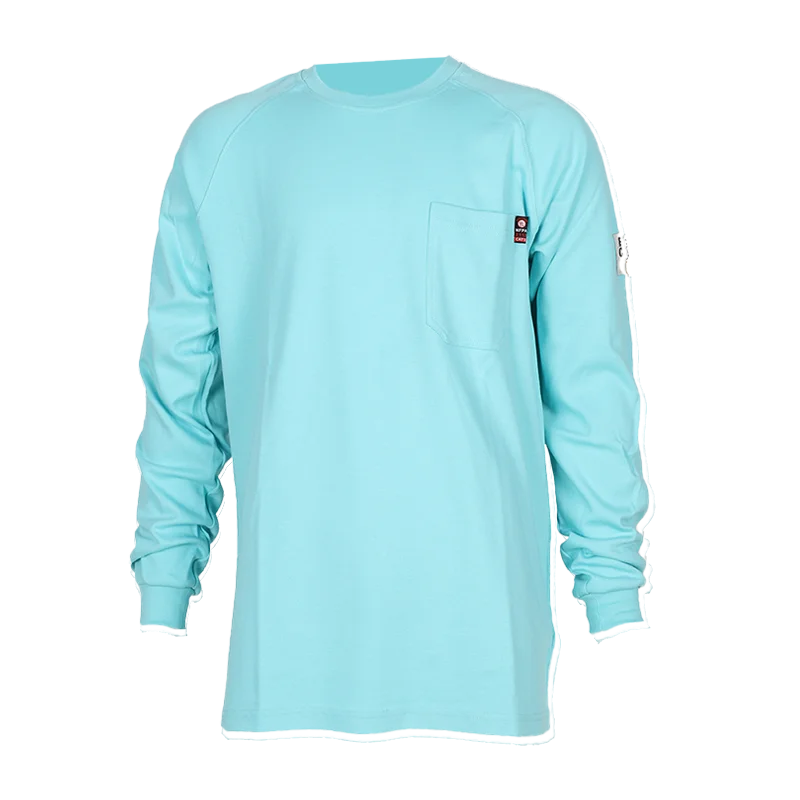 NFPA 2112 / CAT 2  Flame Resistant Long Sleeve T-shirt FR Henley Shirts Flame Retardant Clothing
