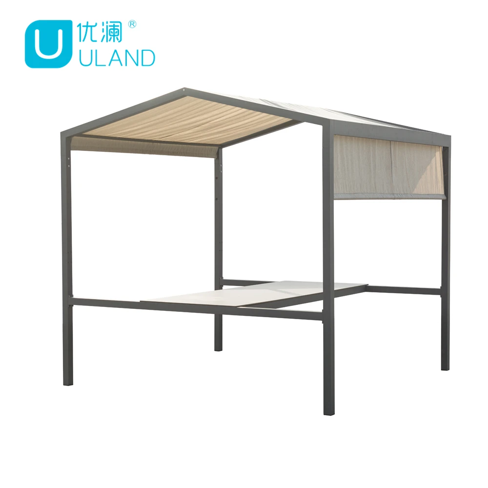 Uland Hot Sale Light Weight Steel Material Outdoor Patio Dining Furniture Stack 6 8 Garden Chair Table Set