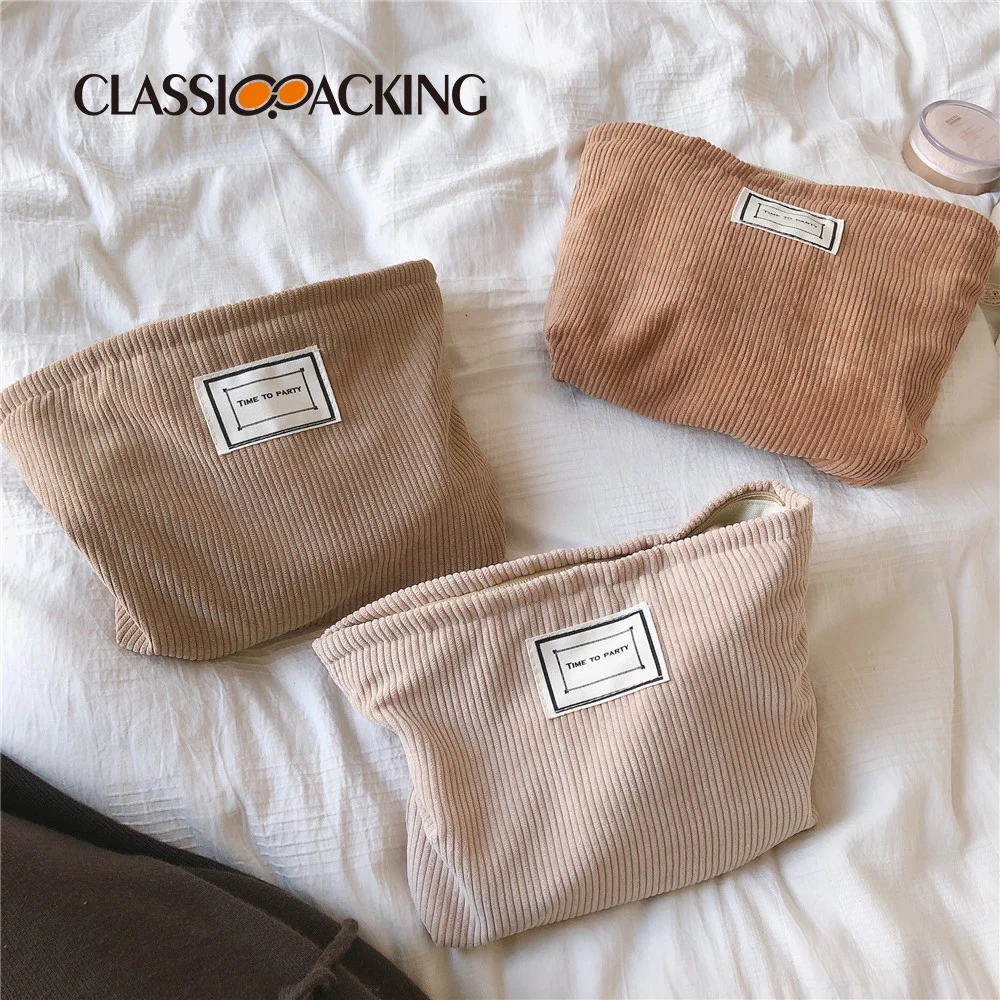 Коричневая Вельветовая косметичка для путешествий BSCI ISO Sedex Disney FAMA